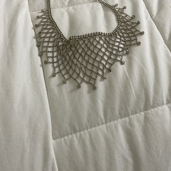 Vintage Rhinestones Bib Necklace Clear Prong Set Stones Formal Elegant Necklace - Picture 5 of 5